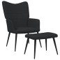 vidaXL Relaxsessel mit Hocker Schwarz Stoff vidaXL Relaxsessel mit Hocker Schwarz Stoff