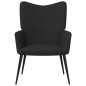 vidaXL Relaxsessel mit Hocker Schwarz Stoff vidaXL Relaxsessel mit Hocker Schwarz Stoff