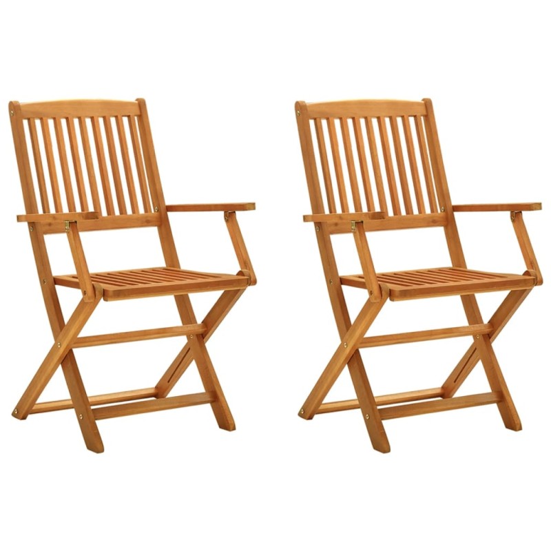 vidaXL Klappbare Gartenstühle 2 Stk. Massivholz Eukalyptus vidaXL Klappbare Gartenstühle 2 Stk. Massivholz Eukalyptus