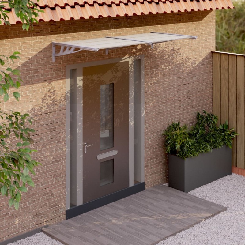 vidaXL Türvordach Grau und Transparent 199x90 cm Polycarbonat vidaXL Türvordach Grau und Transparent 199x90 cm Polycarbonat