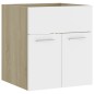 vidaXL Waschbeckenunterschrank Weiß Sonoma-Eiche 41x38,5x46 cm vidaXL Waschbeckenunterschrank Weiß Sonoma-Eiche 41x38,5x46 cm