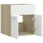 vidaXL Waschbeckenunterschrank Weiß Sonoma-Eiche 41x38,5x46 cm vidaXL Waschbeckenunterschrank Weiß Sonoma-Eiche 41x38,5x46 cm