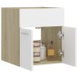 vidaXL Waschbeckenunterschrank Weiß Sonoma-Eiche 41x38,5x46 cm vidaXL Waschbeckenunterschrank Weiß Sonoma-Eiche 41x38,5x46 cm