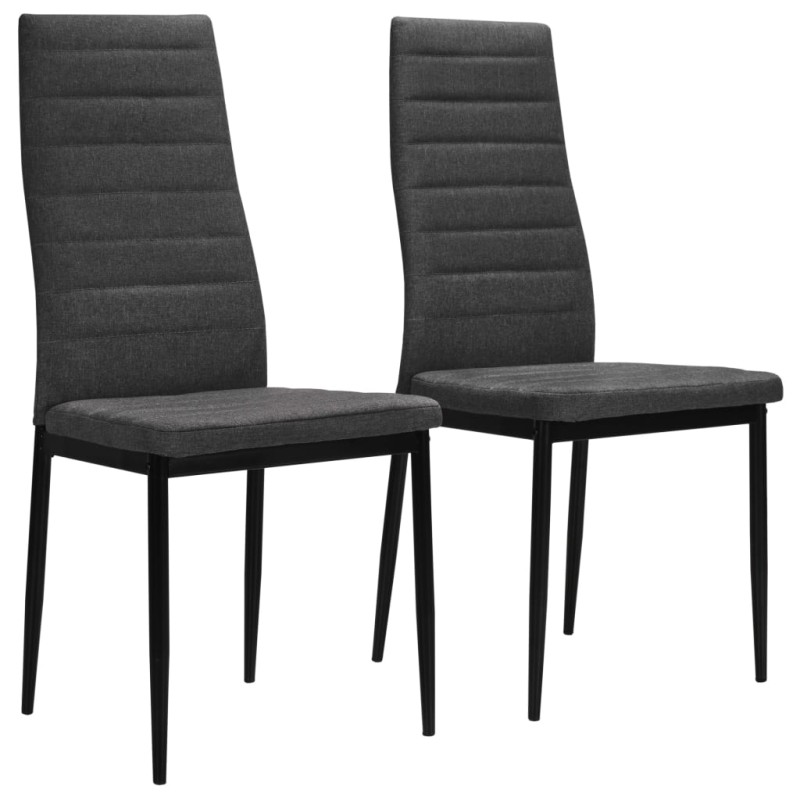 vidaXL Esszimmerstühle 2 Stk. Dunkelgrau Stoff vidaXL Esszimmerstühle 2 Stk. Dunkelgrau Stoff