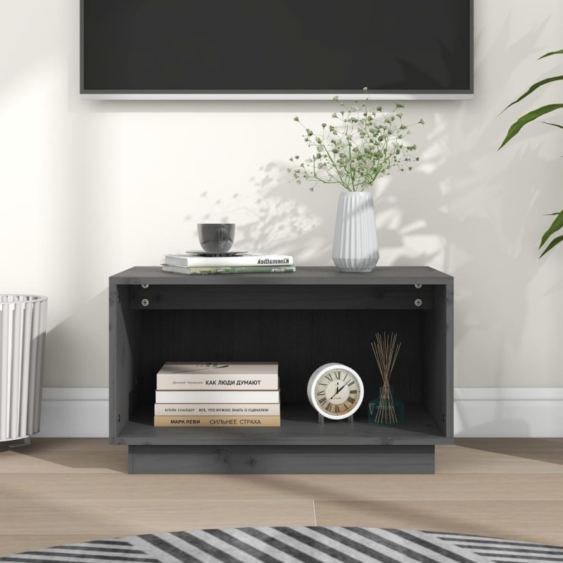 vidaXL TV-Schrank Grau 60x35x35 cm Massivholz Kiefer vidaXL TV-Schrank Grau 60x35x35 cm Massivholz Kiefer
