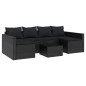 vidaXL 2-tlg. Garten-Lounge-Set mit Kissen Schwarz Poly Rattan vidaXL 2-tlg. Garten-Lounge-Set mit Kissen Schwarz Poly Rattan