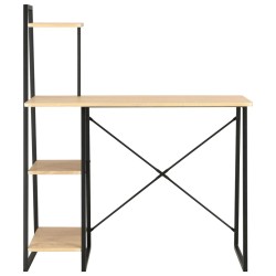 vidaXL Schreibtisch mit Regaleinheit Schwarz und Eiche 102×50×117 cm