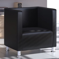 vidaXL Würfel-Sessel Schwarz Kunstleder