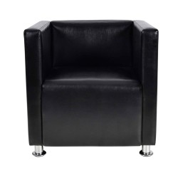 vidaXL Würfel-Sessel Schwarz Kunstleder