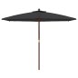 vidaXL Sonnenschirm mit Holzmast Schwarz 299x240 cm vidaXL Sonnenschirm mit Holzmast Schwarz 299x240 cm