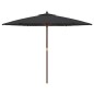 vidaXL Sonnenschirm mit Holzmast Schwarz 299x240 cm vidaXL Sonnenschirm mit Holzmast Schwarz 299x240 cm