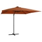 vidaXL Ampelschirm mit LED Terracotta-Rot 250x250 cm vidaXL Ampelschirm mit LED Terracotta-Rot 250x250 cm