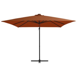 vidaXL Ampelschirm mit LED Terracotta-Rot 250x250 cm