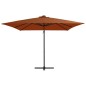 vidaXL Ampelschirm mit LED Terracotta-Rot 250x250 cm vidaXL Ampelschirm mit LED Terracotta-Rot 250x250 cm