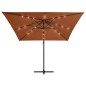 vidaXL Ampelschirm mit LED Terracotta-Rot 250x250 cm vidaXL Ampelschirm mit LED Terracotta-Rot 250x250 cm