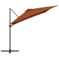 vidaXL Ampelschirm mit LED Terracotta-Rot 250x250 cm vidaXL Ampelschirm mit LED Terracotta-Rot 250x250 cm
