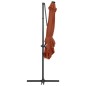 vidaXL Ampelschirm mit LED Terracotta-Rot 250x250 cm vidaXL Ampelschirm mit LED Terracotta-Rot 250x250 cm