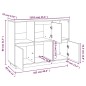 vidaXL Sideboard Weiß 110,5x35x80 cm Massivholz Kiefer vidaXL Sideboard Weiß 110,5x35x80 cm Massivholz Kiefer