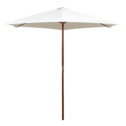 vidaXL Sonnenschirm 270×270 cm Holzstange Cremeweiß