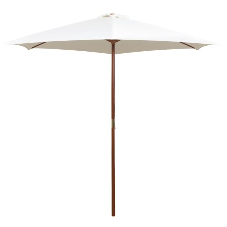 vidaXL Sonnenschirm 270×270 cm Holzstange Cremeweiß