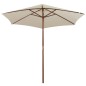 vidaXL Sonnenschirm 270×270 cm Holzstange Cremeweiß vidaXL Sonnenschirm 270×270 cm Holzstange Cremeweiß