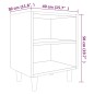 vidaXL Nachttische 2 Stk. Massivholz-Beinen Braun Eiche 40x30x50cm