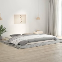 vidaXL Massivholzbett Weiß 200x200 cm Kiefer