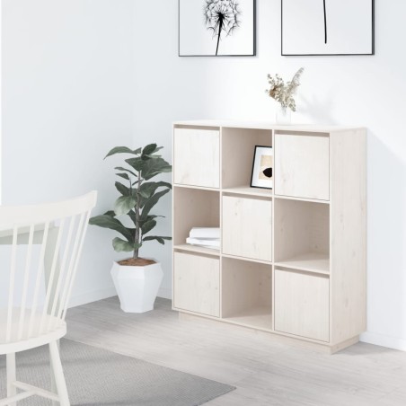 vidaXL Highboard Weiß 110,5x35x117 cm Massivholz Kiefer