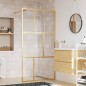 vidaXL Duschwand für Begehbare Dusche ESG Klarglas Golden 100x195cm vidaXL Duschwand für Begehbare Dusche ESG Klarglas Golden 100x195cm