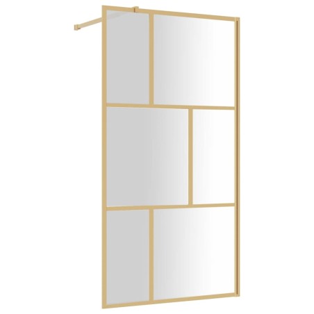 vidaXL Duschwand für Begehbare Dusche ESG Klarglas Golden 100x195cm