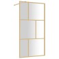 vidaXL Duschwand für Begehbare Dusche ESG Klarglas Golden 100x195cm vidaXL Duschwand für Begehbare Dusche ESG Klarglas Golden 100x195cm
