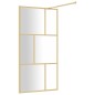 vidaXL Duschwand für Begehbare Dusche ESG Klarglas Golden 100x195cm vidaXL Duschwand für Begehbare Dusche ESG Klarglas Golden 100x195cm