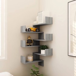 vidaXL Wand-Eckregale 2 Stk. Grau Sonoma 40x40x50 cm Holzwerkstoff