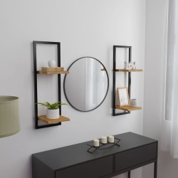 vidaXL Wandregale 2 Stk. 25x25x75 cm Massivholz Akazie und Stahl 