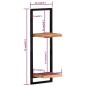 vidaXL Wandregale 2 Stk. 25x25x75 cm Massivholz Akazie und Stahl vidaXL Wandregale 2 Stk. 25x25x75 cm Massivholz Akazie und Stahl