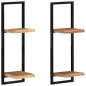 vidaXL Wandregale 2 Stk. 25x25x75 cm Massivholz Akazie und Stahl vidaXL Wandregale 2 Stk. 25x25x75 cm Massivholz Akazie und Stahl