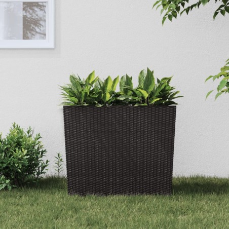 Pflanzkübel mit herausnehmbaren Einsatz Braun 12/44 L PP-Rattan