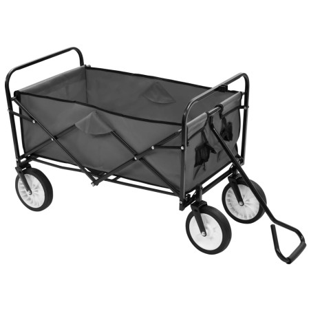vidaXL Klappbarer Handwagen Stahl Grau