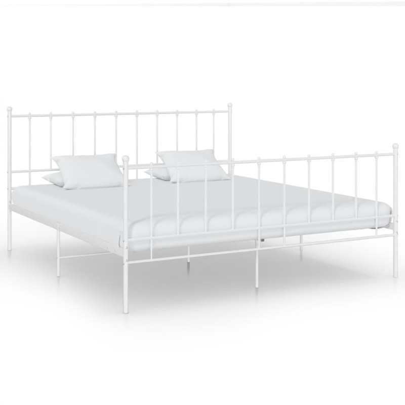 vidaXL Bett Weiß Metall 180x200 cm vidaXL Bett Weiß Metall 180x200 cm