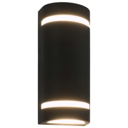 vidaXL Außenwandleuchten 2 Stk. 35 W Schwarz Halbrund