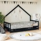 vidaXL Kinderbett mit Schubladen Schwarz 90x190 cm Massivholz Kiefer vidaXL Kinderbett mit Schubladen Schwarz 90x190 cm Massivholz Kiefer