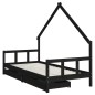 vidaXL Kinderbett mit Schubladen Schwarz 90x190 cm Massivholz Kiefer vidaXL Kinderbett mit Schubladen Schwarz 90x190 cm Massivholz Kiefer