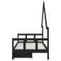 vidaXL Kinderbett mit Schubladen Schwarz 90x190 cm Massivholz Kiefer vidaXL Kinderbett mit Schubladen Schwarz 90x190 cm Massivholz Kiefer