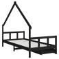 vidaXL Kinderbett mit Schubladen Schwarz 90x190 cm Massivholz Kiefer vidaXL Kinderbett mit Schubladen Schwarz 90x190 cm Massivholz Kiefer