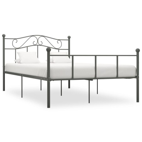 vidaXL Bettgestell Grau Metall 140×200 cm