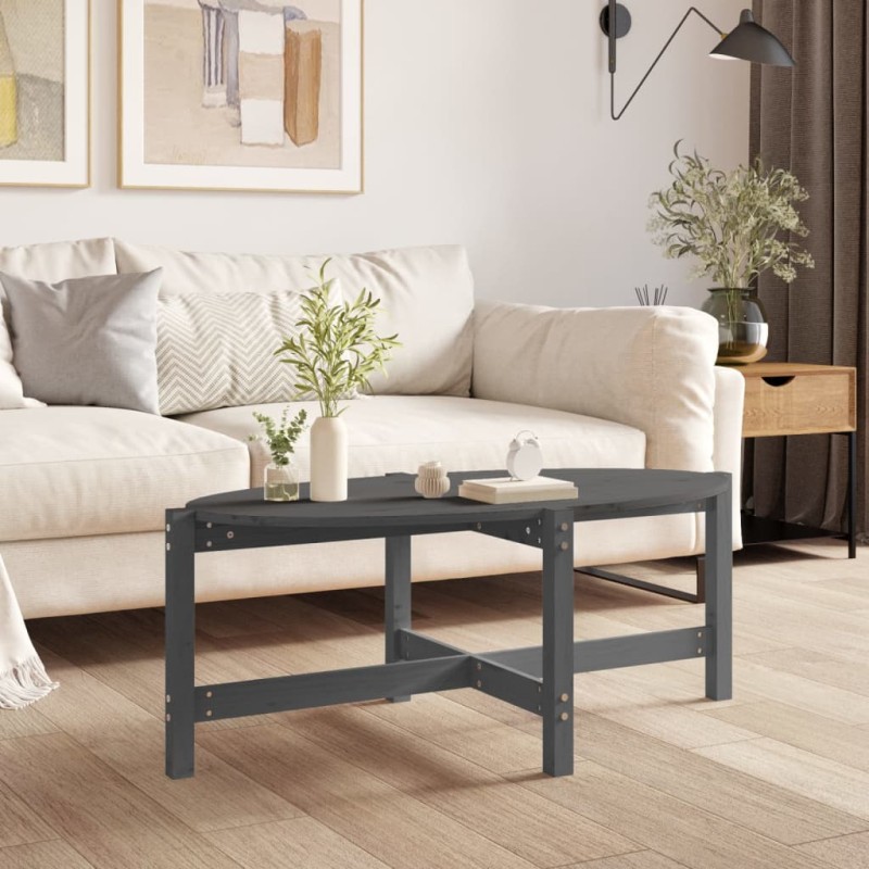 vidaXL Couchtisch Grau 118x63x45 cm Massivholz Kiefer vidaXL Couchtisch Grau 118x63x45 cm Massivholz Kiefer