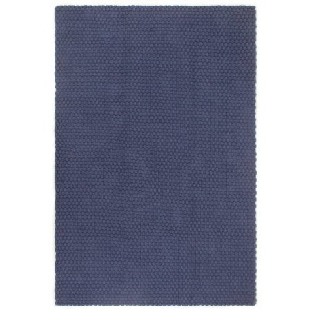 vidaXL Teppich Rechteckig Marineblau 160x230 cm Baumwolle
