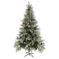 vidaXL Weihnachtsbaum mit Zapfen Grün und Weiß 195 cm PVC & PE vidaXL Weihnachtsbaum mit Zapfen Grün und Weiß 195 cm PVC & PE