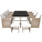 vidaXL 11-tlg. Garten-Essgruppe mit Auflagen Poly Rattan Beige vidaXL 11-tlg. Garten-Essgruppe mit Auflagen Poly Rattan Beige