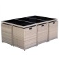 vidaXL 11-tlg. Garten-Essgruppe mit Auflagen Poly Rattan Beige vidaXL 11-tlg. Garten-Essgruppe mit Auflagen Poly Rattan Beige